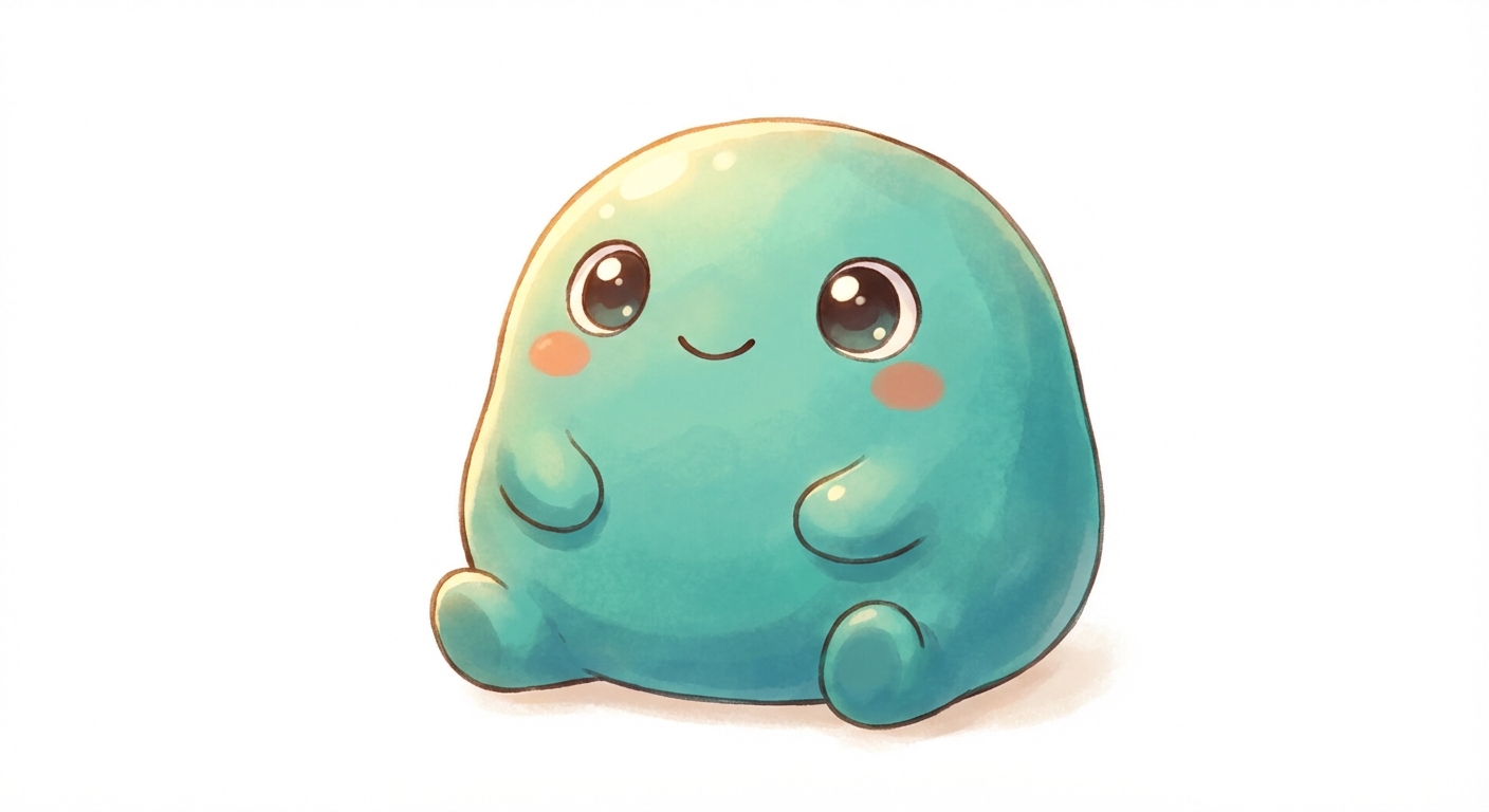 Happy teal pet creature